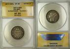 European Coins 1873 Die 132 Great Britain Shilling Silver Coin ANACS VF-30 Details Clnd. Scrat. -