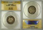 European Coins 1873 Die 72 Great Britain Shilling Silver Coin ANACS AU-50 Details Residue -