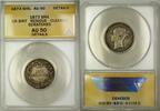 European Coins 1873 Die 40 Britain Shilling Silver Coin ANACS AU-50 Details Clnd. Scrd. Residue -