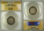 European Coins 1875 Die 41 Great Britain 1S Shilling Silver Coin ANACS EF-45 Details Cleaned -