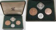 European Coins 1966 Guernsey Brilliant Uncirculated 4 Coin Set in Royal Mint Case -