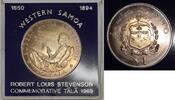 World Coins 1969 Western Samoa One Tala Robert Louis Stevenson Commemorative Coin -