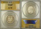 European Coins 1878 Great Britain Die 68 1S Shilling Silver Coin ANACS AU-58 -