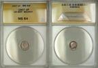 European Coins 1907 Great Britain King Edward VII Maundy 1P Penny Silver Coin ANACS MS-64 -