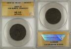 USA Large Cent Coronet Head 1C Coin ANACS VG 10 Details Rim Bumps Damaged -