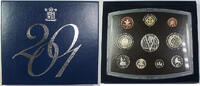 European Coins 2001 Royal Mint Blue Box United Kingdom Proof Coin Collection 10 Coin Set w COA -