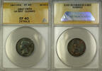 European Coins 1847 England Great Britain Farthing Copper Coin ANACS EF-40 Details Cleaned -