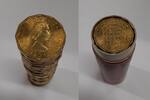 European Coins 1967 Great Britain Three Pence BU Roll of 25 Coins in Vintage Tube -