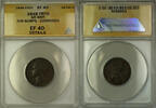 European Coins 1848 Great Britain Farthing Copper Coin ANACS EF-40 Details Corroded Rim Bumps -