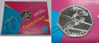 European Coins 2011 Great Britain 50 Pence BU Coin UK Olympics Equestrian in Royal Mint Card -