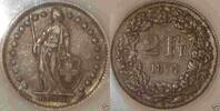 European Coins 1874-B Switzerland 2 Francs Silver Coin KM#21 in Slab -