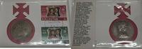 European Coins 1972 Gibraltar BU 25 New Pence Coin W/Stamps in FDC 25th Royal Anniversary -