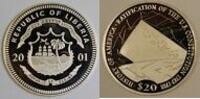 World Coins 2001 Liberian 20 Dollar Silver Proof Coin, Ratification of the U.S. Constitution -