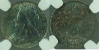 European Coins 1896 Great Britain 3P Pence Maundy AU-58 (Undergraded) Nice Toning -