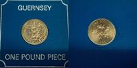 European Coins 1981 Guernsey 1 Pound Coin BU in Holder KM#37 -