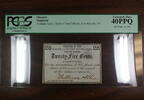 Banknoten 25 Cents William Allen Fort Edward, PCGS 40 PPQ, Obsolete Banknote -