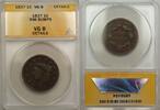 USA Large Cent 1C Coin ANACS VG 8 Details Rim Bumps -