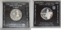 World Coins 1988 Israel 1 New Sheqalim Silver PR Caesarea Commemorative Coin in Case -