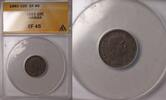 World Coins 1883 Kingdom of Hawaii Silver Dime 10c Coin ANACS EF-45 GBr Toned Better -