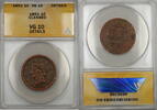 US Coins  1851 Braided Hair Large Cent 1c Coin ANACS VG-10 Details Clean... 29,43 EUR  + 22,33 EUR frais d'envoi