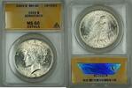 US Coins  1924 Peace Silver Dollar Coin $1 ANACS MS-60 Details Scratched  107,79 EUR  + 22,33 EUR frais d'envoi