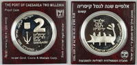 World Coins 1995 Israel 2 New Sheqalim Silver Proof Port of Caesarea Commem Coin as Issued -