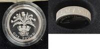 European Coins 1984 United Kingdom £1 Scottish Thistle - Proof Silver Piedfort - w/Box & COA -