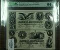 Banknoten 1852 $ $5 & $10 Washington, DC Proof Pair Bank of the Republic Currency PMG 64 -