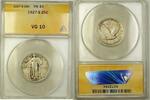 USA Quarter 1927-S Standing Liberty Silver 25c Coin ANACS VG-10 (A) -