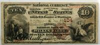 Banknoten 1882 $ $10 National Currency BB Discovery Wilkes Barre Pennsylvania CH# 104- WW -
