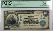 Banknoten Dollar Ten $10 First National Bank Emporia, VA FR# 626 PCGS VF-20 Details -