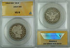 USA Half Dollar Barber Silver ANACS VG-8, Very Good Coin, TJB -
