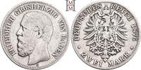 REICHSSILBERMÜNZEN 2 Mark 1876 G BADEN Friedrich I., 1856-1907. Fast seh... 75,00 EUR  + 10,00 EUR frais d'envoi