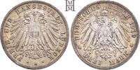 REICHSSILBERMÜNZEN 3 Mark 1910 A LÜBECK Freie und Hansestadt. Feine Tönu... 165,00 EUR  + 10,00 EUR frais d'envoi