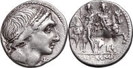 L. Memmius (109-108 BCE) Rom, DIOSKUREN vor ihren Pferden AR Denar  ss