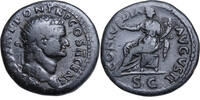 Titus (79-81) Æ Dupondius Rom, Concordia mit Patera und Füllhorn n. l. -