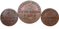 Friedrich Wilhelm IV. (1840-1861) Pfennige Lot 2x 1 Pfennig; 1x 3 Pfennig. TOP-Zustand! -