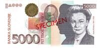 Slovenia 5000 Tolarjev VZOREC/SPECIMEN -