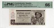 CZECHOSLOVAKIA 50 KORUN 1950 PMG 66 EPQ 110,00 EUR  + 15,00 EUR frais d'envoi