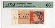 CZECHOSLOVAKIA 20 KORUN 1949 PMG 66 EPQ 110,00 EUR  + 15,00 EUR frais d'envoi