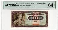 YUGOSLAVIA 1000 DINARA 1965 SPECIMEN PMG 64 EPQ 50,00 EUR  + 15,00 EUR frais d'envoi