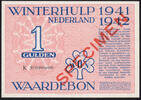 Netherlands 1 Gulden 1941/42 rare SPECIMEN / print blue / underprint pin... 740,00 EUR  + 20,00 EUR frais d'envoi