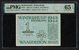 Netherlands 1 Gulden 1943/44 serie Y / rare PMG 65 EPQ 700,00 EUR  + 20,00 EUR frais d'envoi