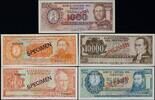 PARAGUAY 100-10000 GUARANIES 1972 SPECIMEN UNC 120,00 EUR  + 15,00 EUR frais d'envoi