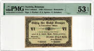 AUSTRIA, BRAUNAU 6 KREUTZER 1849 PMG 53 EPQ 150,00 EUR  + 15,00 EUR frais d'envoi