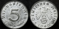 Deutsches Reich 5 Reichspfennig 1940 D FANTASTIC CONDITION UNC- 99,00 EUR79,00 EUR  + 15,00 EUR frais d'envoi