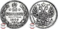 RUSSLAND KM 22a.1 - Kursmünze 20 Kopeken 1909 SS+