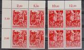 Dritte Reich 8x 12+38 Pfennig Parteiformation SA und SS - Farbverlauf - Viererbogen -