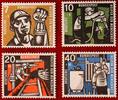 BUND 7+3/10+5/20+10/40+10 Pfennig Michel 270-273 - Wohlfahrt: Kohlebergbau -