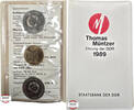 DDR 2 X 5 Mark Münztasche zur Ehrung der DDR 1989 Thomas Müntzer Staatsbank -